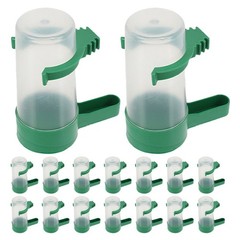 18Pcs Reusable Bird Dispenser ABS Plastic Automatic Water Feeder for Pet Cage