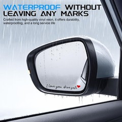 JUSTTOP 4PCS Car Decal,Decorative Rearview Mirror Sticker,I Ily-black&red