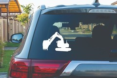 Excavator Style #2 Die Cut Vinyl Decal Transfer Sticker Premium Quality Vinyl