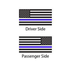 Thin Blue Line Flag Decals for Rear window 2007-2014 Chevy Tahoe GMC Yukon CT12B