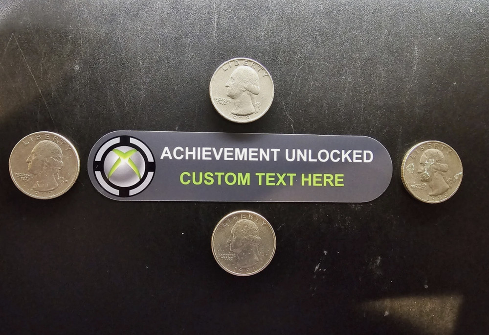 New XBOX ACHIEVEMENT UNLOCKED MEME (CUSTOM TEXT) 8PCS (FUNNY LAPTOP STICKER)
