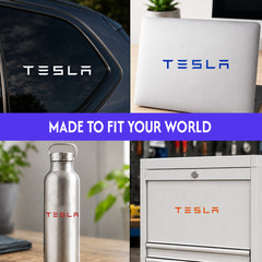 Tesla Logo Vinyl Decal | Premium Waterproof Car Window Laptop Truck Sticker