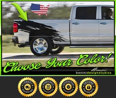 Chevy Silverado GMC Sierra Denali Tear Bed Side Stripes Graphics FITS 2007-2017