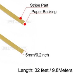 1/5″ 5mm Red & Matte Gold Pinstriping Pin Stripe DIY Vinyl Tape Decal Sticker