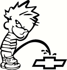 1 FOOT Tall Pee on Chevy Decal Sticker Truck Car Quality Vinyl FREE SHIPPING