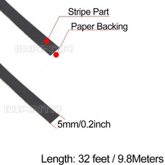 1/5″ 5mm Matte Black & Brown Pinstriping Pin Stripe DIY Vinyl Tape Decal Sticker