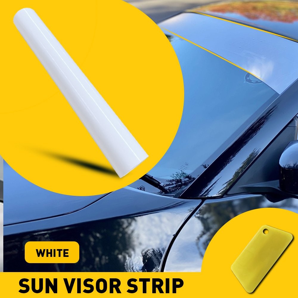 60″x10″ Front Sun Window Visor Strip Banner Windshield Vinyl Blank Decal White