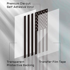 Die Cut Matte Black American Flag Sticker – Durable Decal for Trucks & Windows