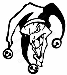 Clown Jester Circus DECAL/STICKER 8” White
