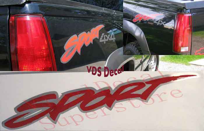 SPORT CHEVROLET BEDSIDE pair 1992 – SILVER/RED or BLACK/RED 59-7642R