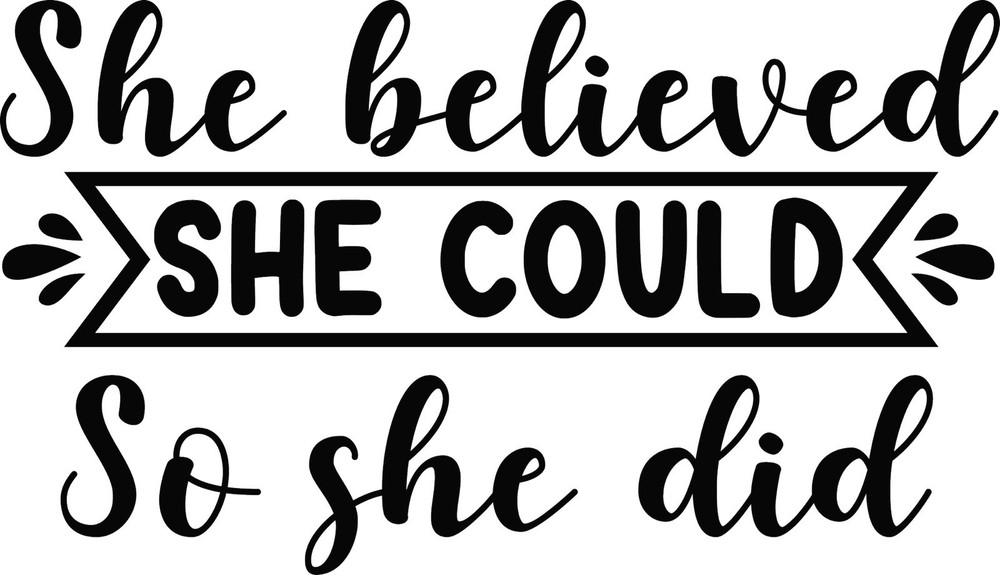 Positivity Quote Sticker (2 Inch) She Believed She Could So She Did Power