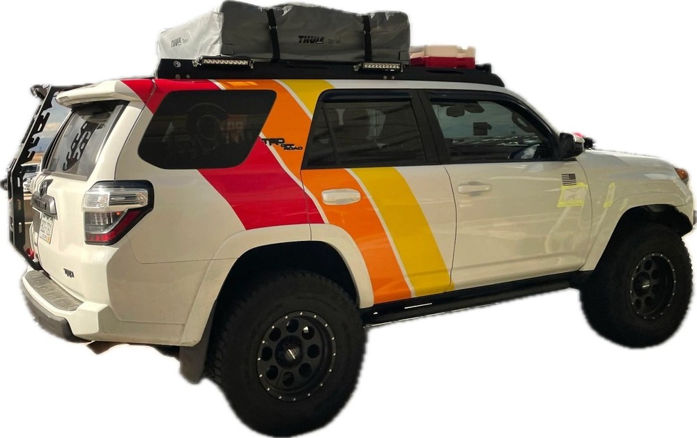 TRD Full Retro Racing Stripes Decals Design To Fit Toyota 4Runner 2010-2024 5th