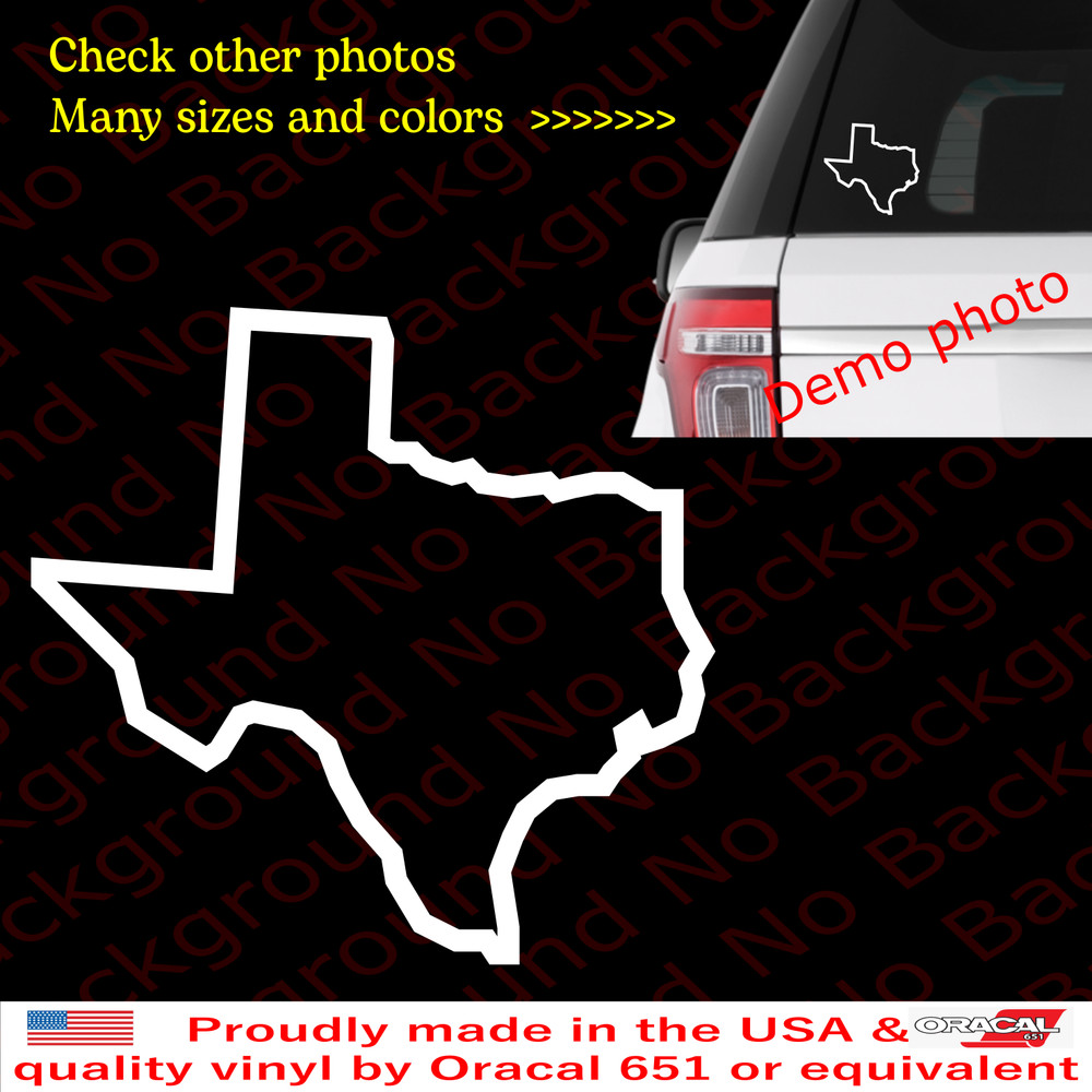 Texas TX Lone Star Outlined ONLY State Map Vinyl Decal Sticker for Window FA129