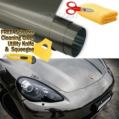48″ x 60″ Dark Chrome Mirror Black Vinyl Film Wrap Sticker Stretchable 4ft x 5ft