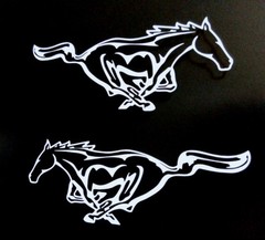 1 SET RIGHT AND LEFT MUSTANG RUNNING HORSE VINYL DECAL STICKER 5″ X 2.25″