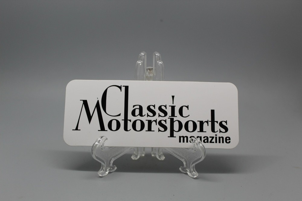 CLASSIC MOTORSPORT MAGAZINE STICKER DECAL BLACK ON WHITE 5 1/4″ X 2″ NOS