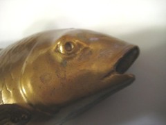 2 Pound Brass Fish Bud Vase Planter Fishing Statue Mancave Lure Bobber