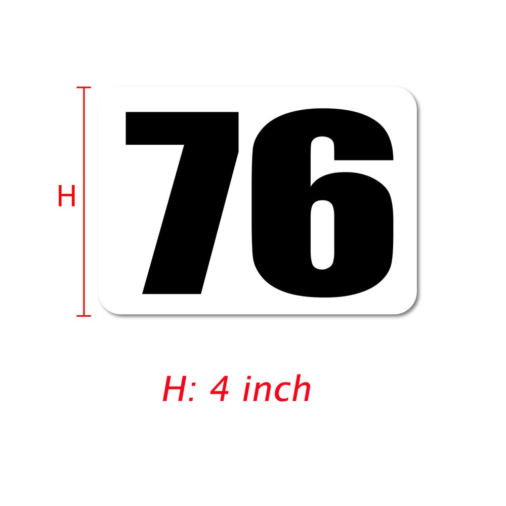 Custom Number 4″ 8″ 10″ Glossy Matte Sticker Magnet Car Racing Track Door WH x2