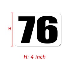 Custom Number 4″ 8″ 10″ Glossy Matte Sticker Magnet Car Racing Track Door WH x2