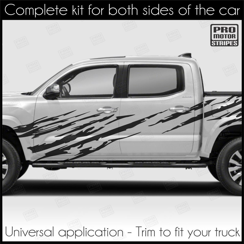Side Claw Ripped Stripes Decals For Chevrolet Silverado Colorado S10 WT LT EV