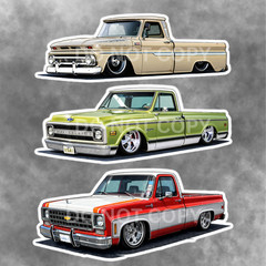 Chevy C10 Truck Sticker Bundle | 1960–1987 Classic Pickup Decals | 3-Generation