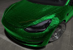 PET Damascus Steel Forged Gloss Beast Green Car Vinyl Wrap Decal Sticker Film