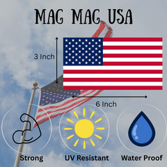 American Flag Heavy Duty Magnet Red White and Blue 3″ x 6″ Cars Trucks Outdoors