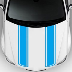 Blue Racing Stripe Graphics Car Truck Hood Bumper Vinyl Decal Sticker Universal