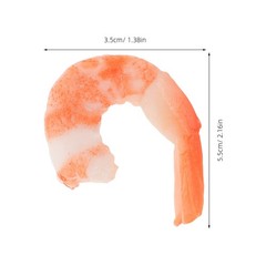 2 Count Realistic Food Model Decor Artificial Cooked Shrimp Fake