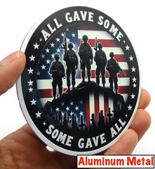 ALUMINUM VETERAN Stickers US Army Military Decals Motorcycle, Car Emblem 3.5″