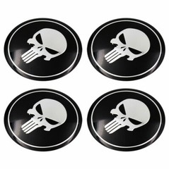 4PCS 2.5″/ 65MM Skull Car Wheel Center Cap Badge Vinyl Decal Stickers