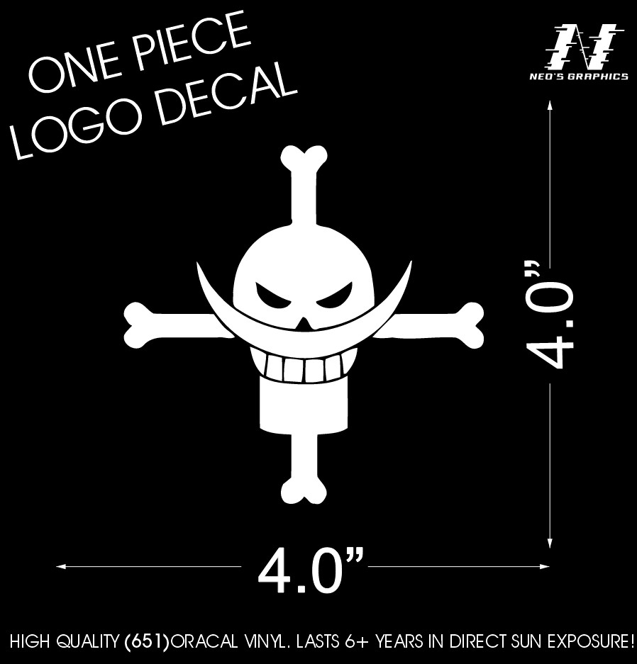 ONE PIECE LOGO Japanese Anime Rogers Decal CUSTOM High Quality Logo Sticker cool
