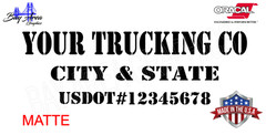 TRUCK DOOR DECALS CUSTOM SET 2 COMPANY NAME CITY STATE USDOT VINYL