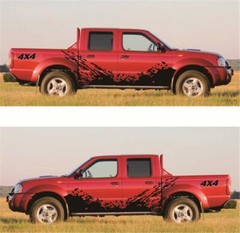 Car Stickers DIY Racing Mud Splash Side Door Body Skirt Stripes Decal For Pickup
