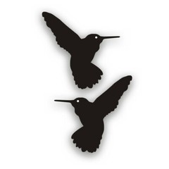 2X HUMMINGBIRD decal for flower garden or visibility of on glass patio door BK