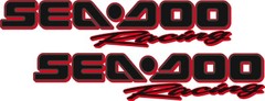 SEA-DOO Racing / PAIR / 12″ BLACK/RED OUTLINE / Vinyl Graphic Sticker Boat, PWC