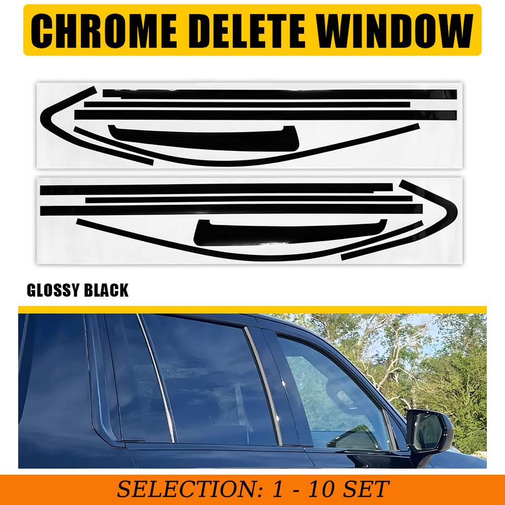 1-10Set For Chevrolet Tahoe 2015-20 Chrome Delete Blackout Window Overlay Glossy