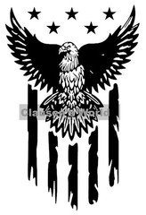 Eagle USA Flag Hood Door Vinyl Decal Racing Stripes (Fits Ford Mustang Cobra)