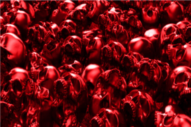3D Red Skulls Pile 24×36 Graphic Decal Vinyl Bike Scooter Motorcycle Car Wrap US
