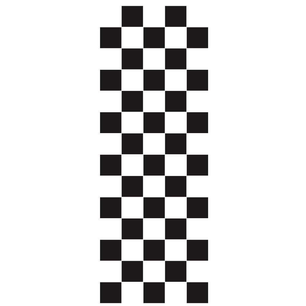 Car Racing Roof Hood Bumper Stripe Sticker Checker Decals Vinyl DIY 47.2x 7.8in