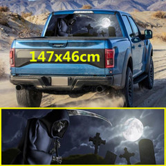 Grim Reaper Cemetery Rear Window Graphic Decal Sticker Car Truck SUV Waterproof