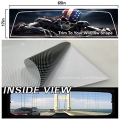 Truck Back Window Graphics Skeleton American Flag (P572) See Through Rear Decal