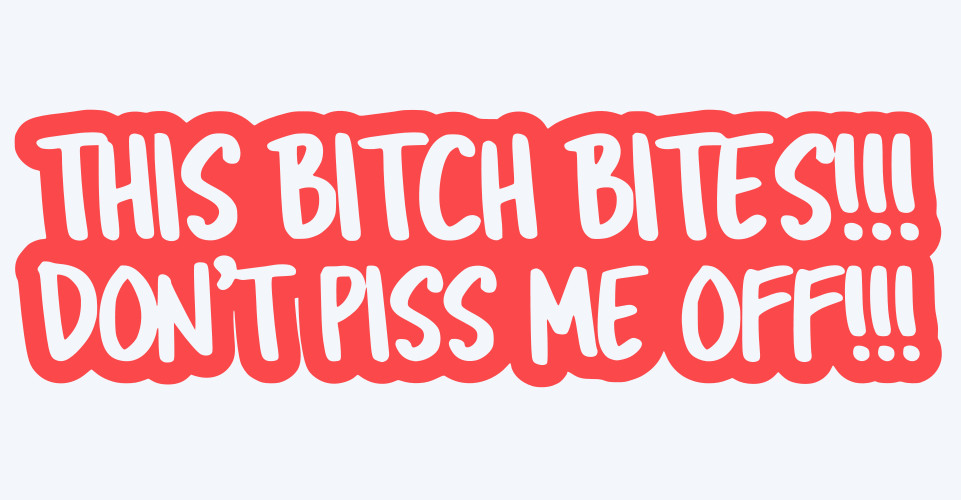 Funny Sticker This Bitch Bites Car Van Laptop Bumper Window Vinyl Novelty Decal