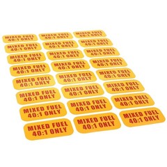 Mixed Fuel 40:1 Sticker Weather Proof Extreme Stick Commercial Grade Labels 24X