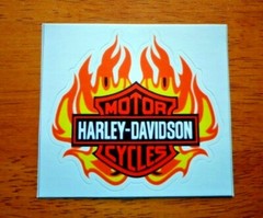 Orange Bar & Shield in Flame H/D Outside Decal Stiker Size 3″x 2.8″