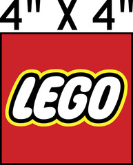 FOUR PACK RED LEGO VINYL DECAL STICKER LABEL TRUCK WALL LAPTOP FREE SHIPPING