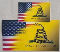 (2) 5″x8″ & 3″X5″ Dont Tread On Me Gadsden Flag Vinyl Decal USA SHIPPING