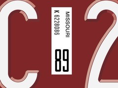 Missouri license plate registration sticker, 1989 to 1997