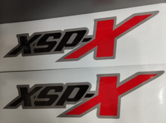 XSP-X decal stickers, black matt red and gray cut design (set)