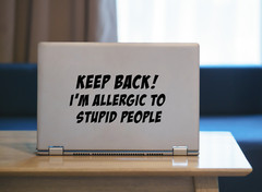 Back off I’m allergic to Stupid Sticker Fun Gift Bumper Car Window Decal Work